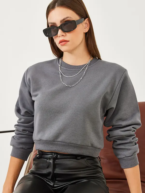 Bianco Lucci Bianco Lucci Sweater majica  tamo siva
