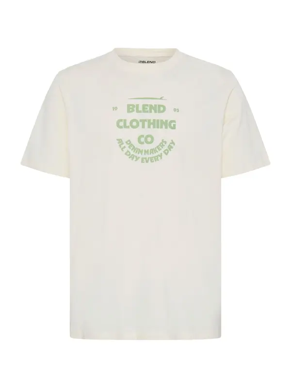 BLEND BLEND Majica 'BHKALLE'  svijetlozelena / bijela