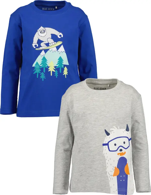 BLUE SEVEN BLUE SEVEN Majica  kraljevsko plava / svijetlosiva / menta / tamno narančasta