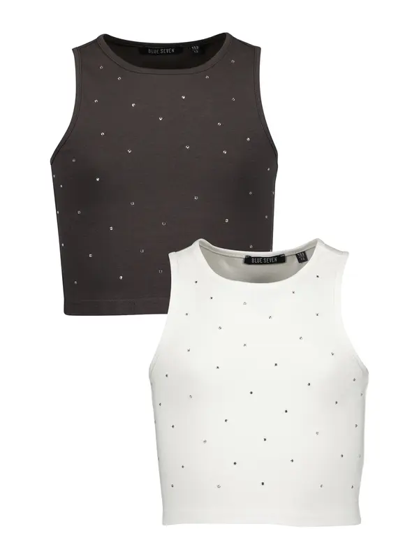 BLUE SEVEN BLUE SEVEN Top  tamno smeđa / bijela