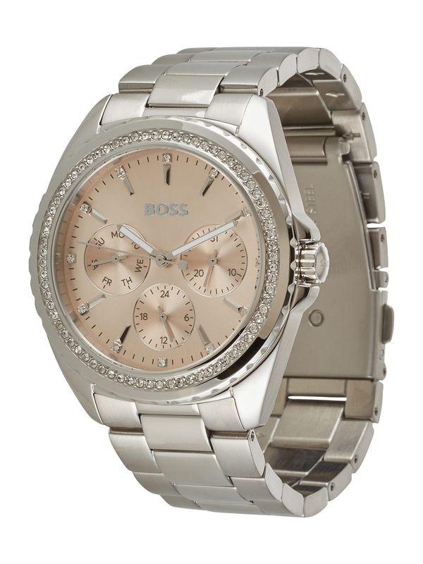 BOSS BOSS Analogni sat 'Atea'  bež / srebro / prozirna
