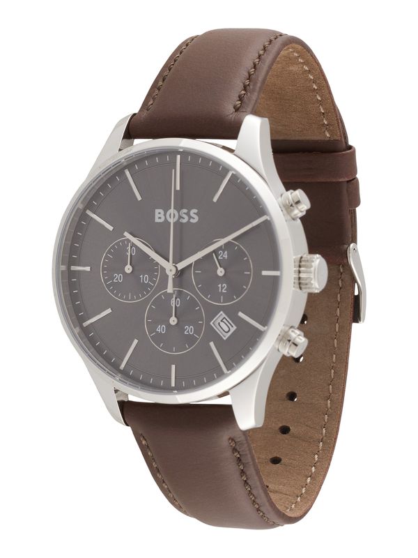 BOSS BOSS Analogni sat 'AVERY'  smeđa / crna / srebro