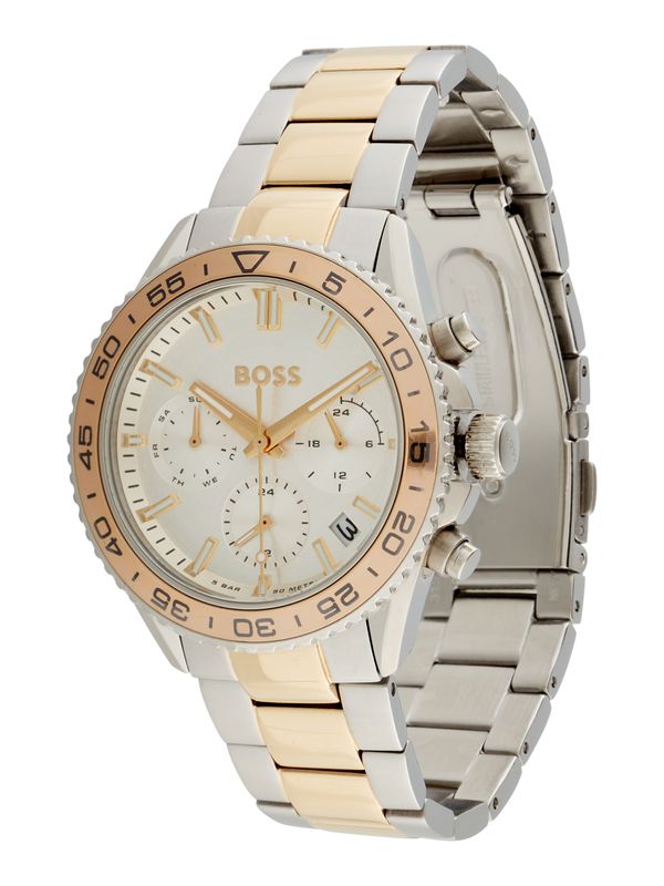 BOSS BOSS Analogni sat 'RUNNER'  zlatna / srebro / bijela