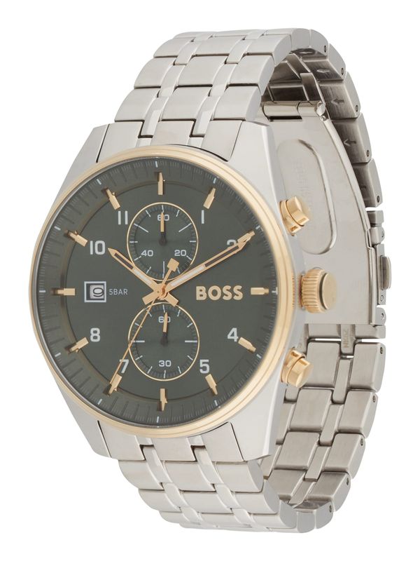 BOSS BOSS Analogni sat 'SKYTRAVELLER'  zlatna / crna / srebro