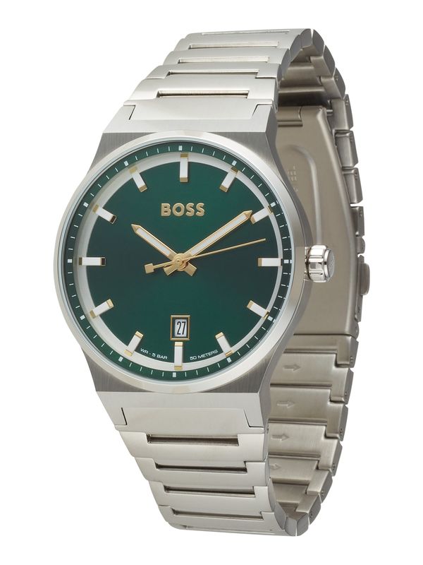Boss BOSS Black Analogni sat 'CANDOR'  travnato zelena / srebro
