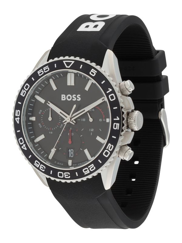 BOSS Black BOSS Black Analogni sat 'RUNNER'  crna / srebro / bijela