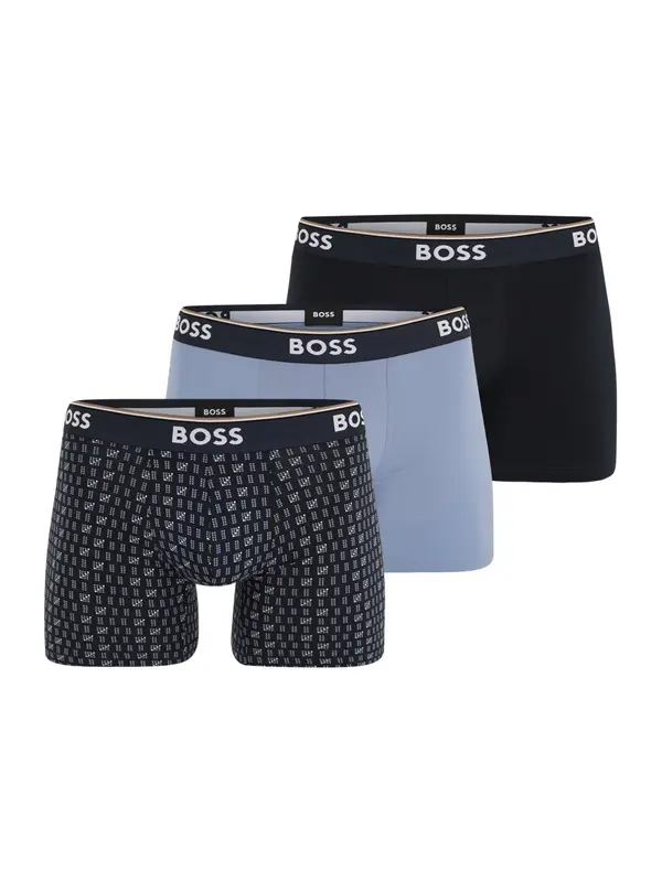 BOSS BOSS Bokserice 'Power Des'  morsko plava / svijetloplava / smeđa / bijela