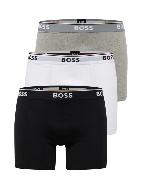 BOSS BOSS Bokserice 'Power'  siva melange / crna / bijela