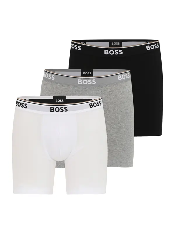 Boss BOSS Bokserice  siva melange / crna / bijela