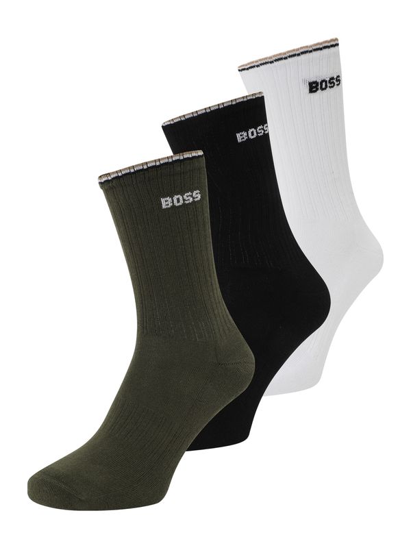 BOSS BOSS Čarape  tamno zelena / crna / bijela / prljavo bijela