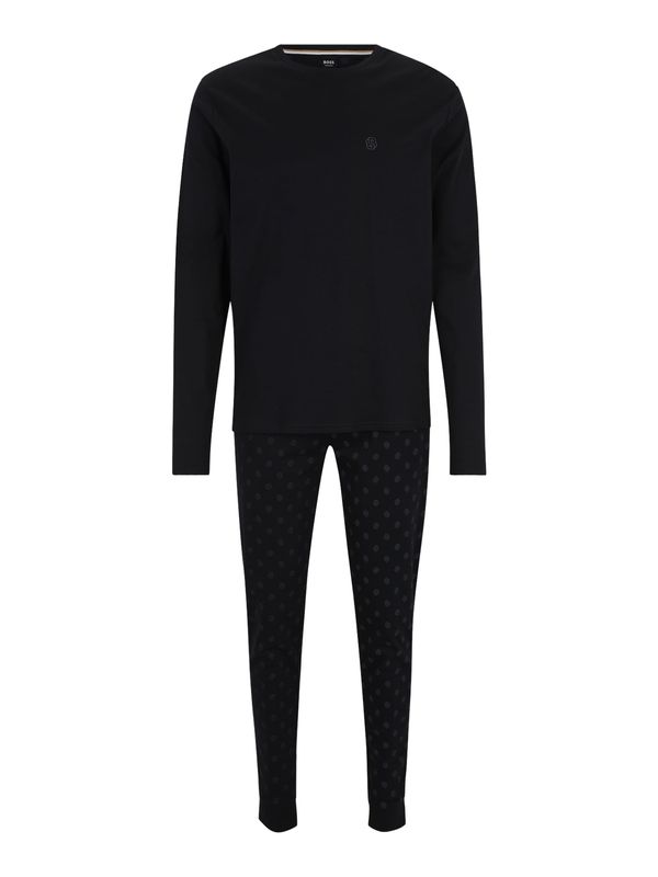 BOSS BOSS Duga pidžama  morsko plava / golublje plava