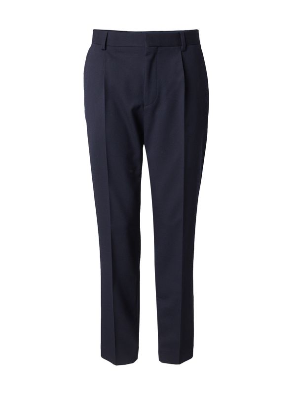 BOSS BOSS Hlače s naborima  mornarsko plava