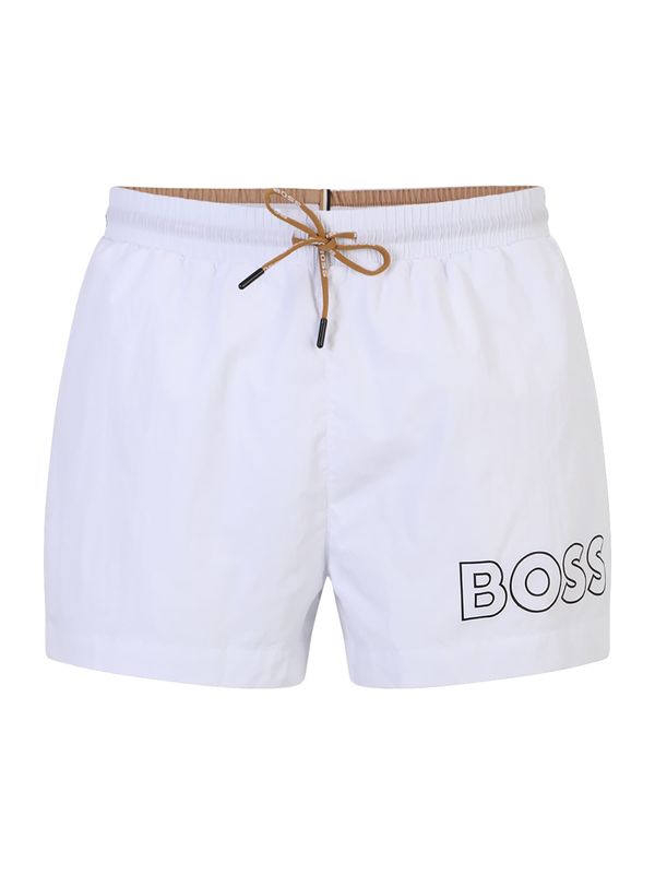 BOSS BOSS Kupaće hlače 'Mooneye'  boja devine dlake (camel) / crna / bijela