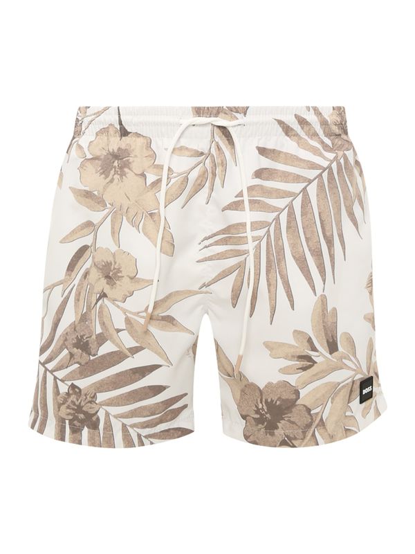 BOSS BOSS Kupaće hlače 'Piranha'  tamno bež / crna / bijela