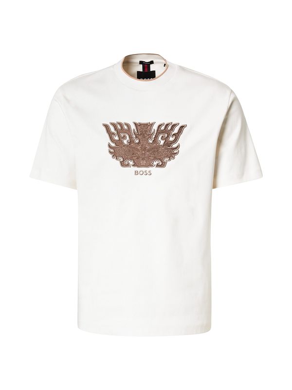 BOSS BOSS Majica 'C-Taut 10'  smeđa / bijela