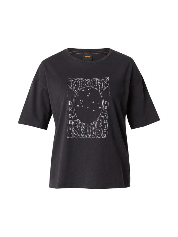 BOSS BOSS Majica 'C_Evi_10'  crna / srebro
