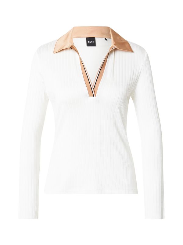 BOSS BOSS Majica 'Elanny'  boja devine dlake (camel) / crna / bijela