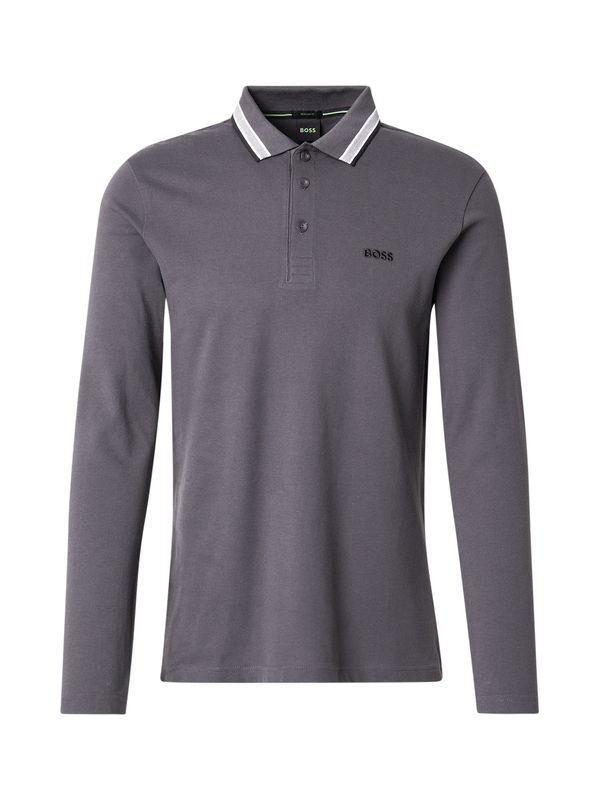 BOSS BOSS Majica 'Plisy'  tamo siva / bijela