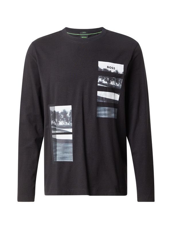 BOSS BOSS Majica 'Togn Desert'  svijetlosiva / tamo siva / crna