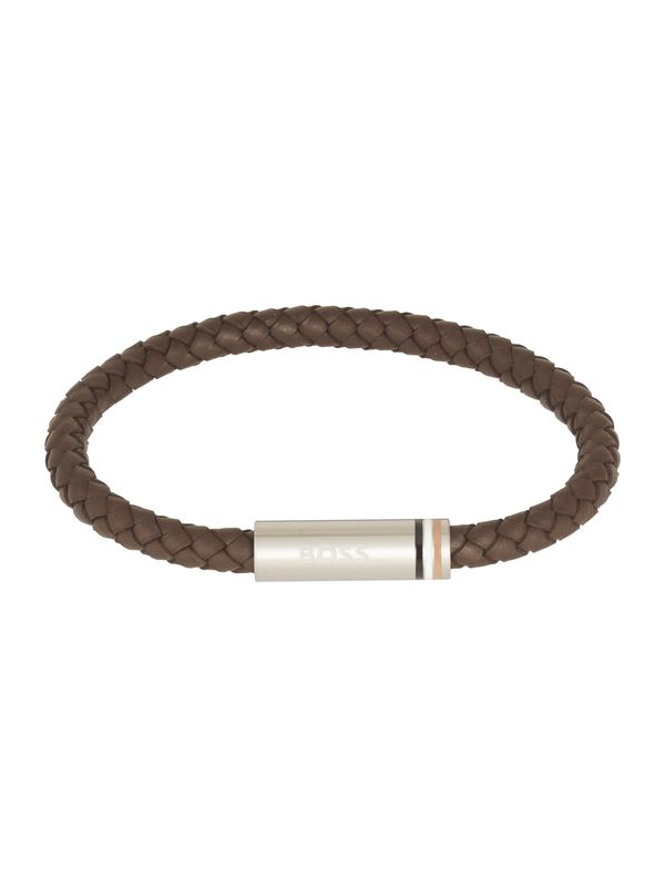 BOSS BOSS Narukvica 'ODELL'  tamno smeđa / srebro