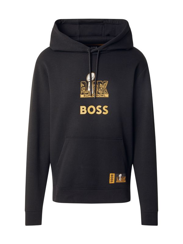 BOSS BOSS Sweater majica 'Warner_NFL'  zlatno žuta / crna / bijela
