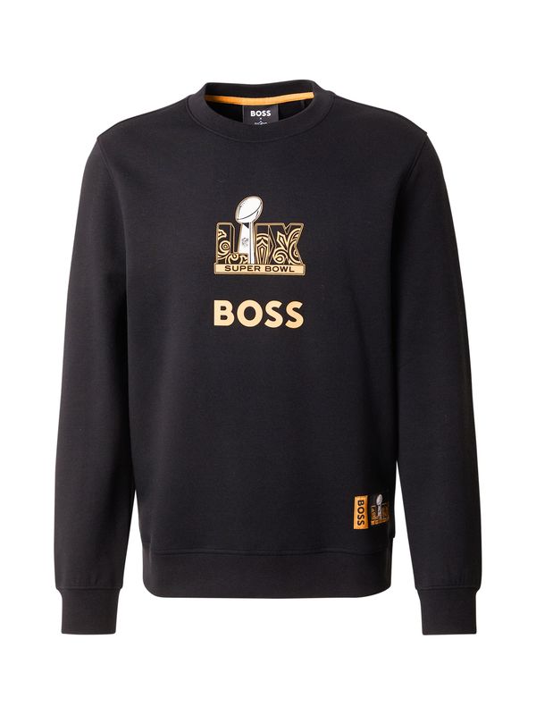 BOSS BOSS Sweater majica 'Wilkins_NFL'  zlatna / crna / bijela