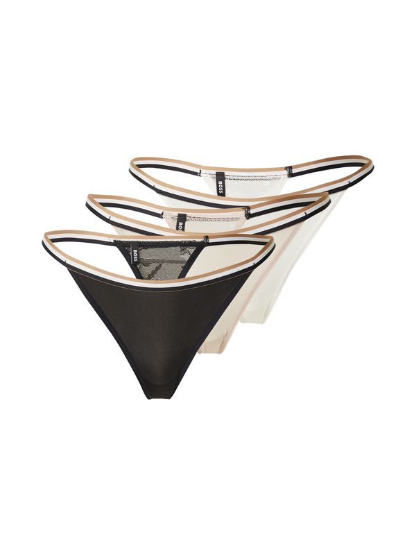 BOSS BOSS Tanga gaćice  bež / pijesak / crna / bijela