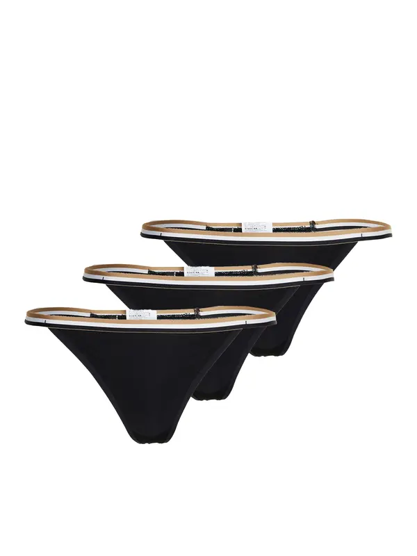 BOSS BOSS Tanga gaćice  pijesak / crna / bijela