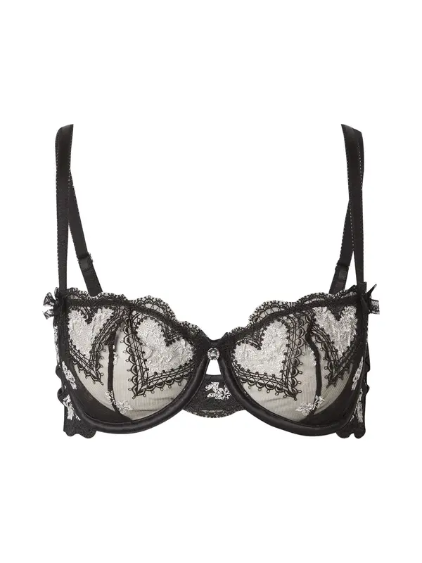 Boux Avenue Boux Avenue Grudnjak 'AMORE'  crna / bijela