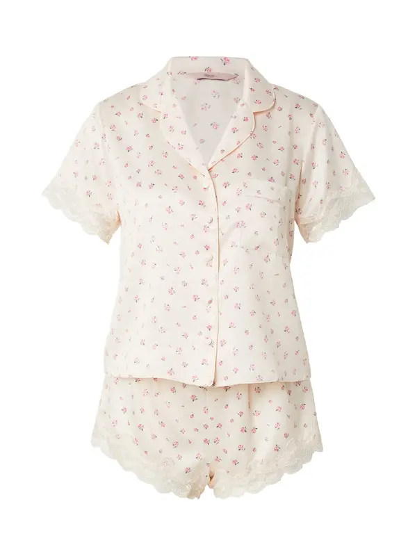 Boux Avenue Boux Avenue Kratke hlače za spavanje 'AMELIA'  boja slonovače / maslinasta / roza