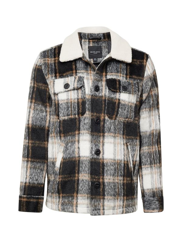 BRAVE SOUL BRAVE SOUL Prijelazna jakna  smeđa / crna / bijela