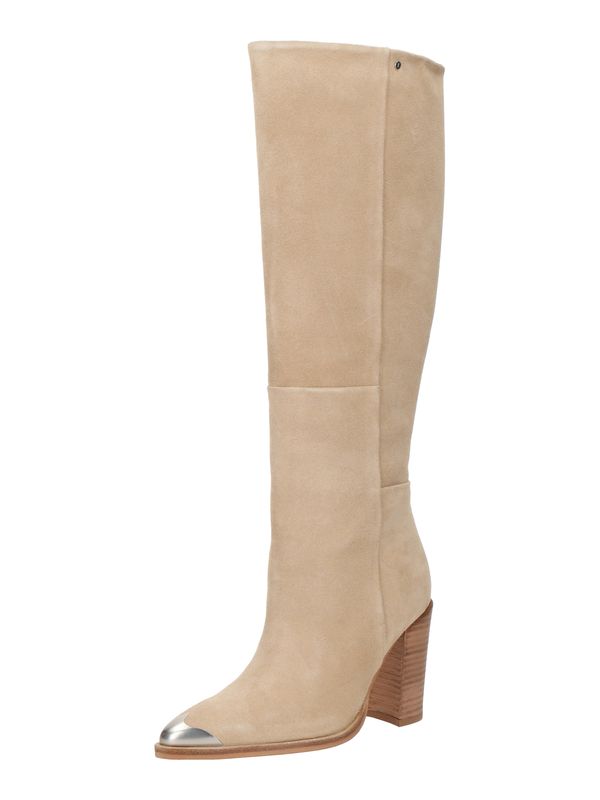 BRONX BRONX Čizme 'New-americana'  bež / srebro