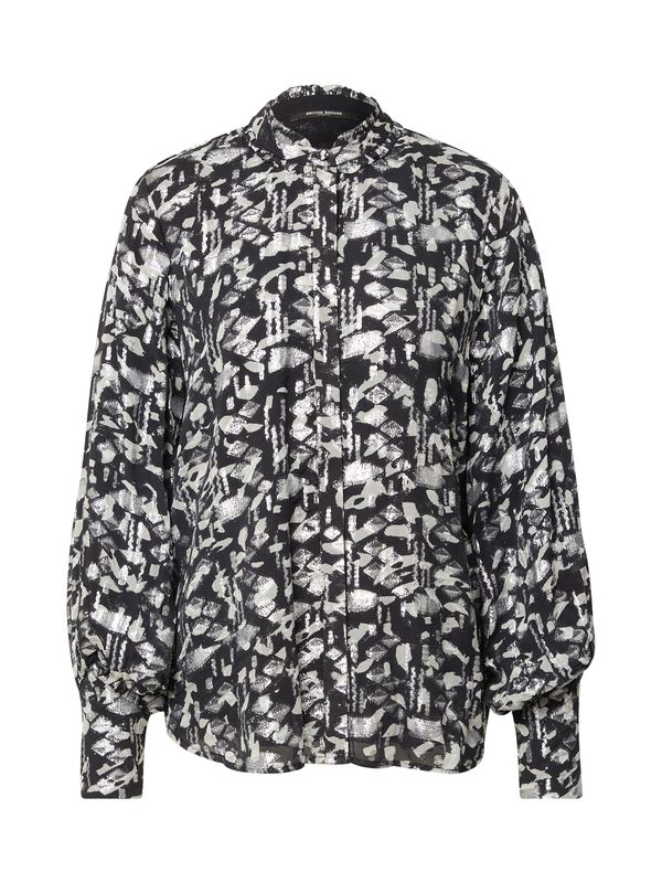 BRUUNS BAZAAR BRUUNS BAZAAR Bluza 'Geranium Ava'  siva / crna / srebro