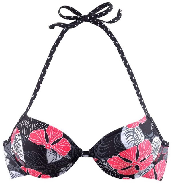 BUFFALO BUFFALO Bikini gornji dio 'City'  svijetlosiva / tamno roza / crna