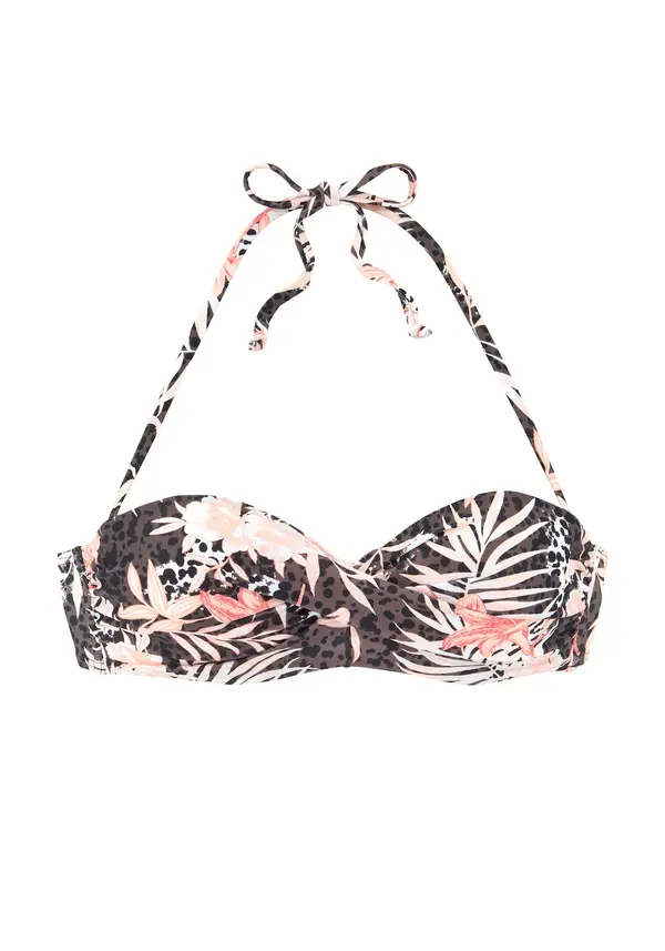 BUFFALO BUFFALO Bikini gornji dio  čokolada / pastelno narančasta / crna / bijela