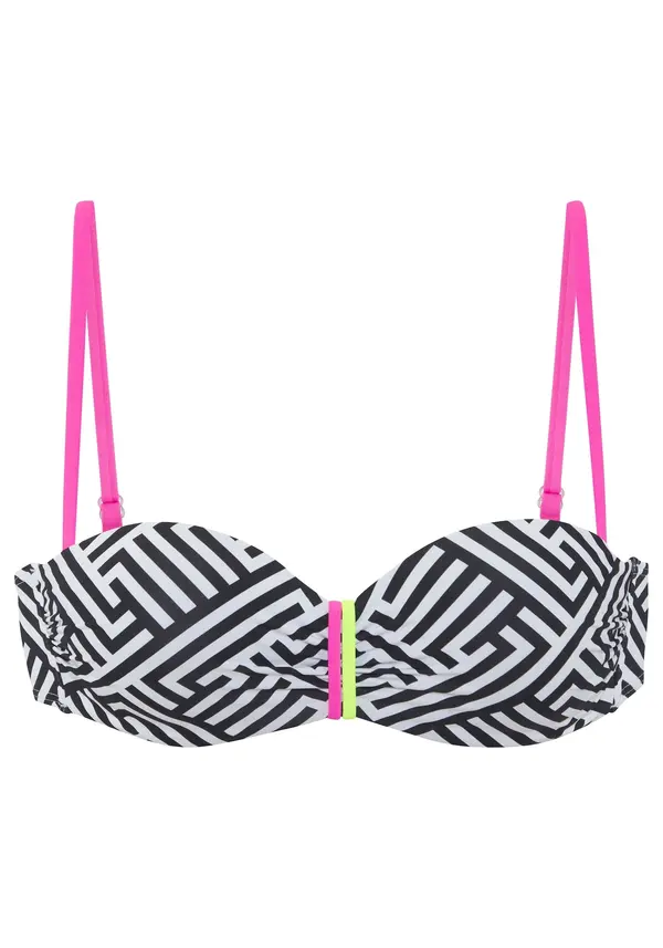 BUFFALO BUFFALO Bikini gornji dio  neonsko žuta / roza / crna / bijela