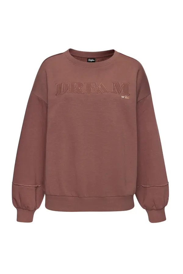Buffalo BUFFALO Sweater majica  kestenjasto smeđa / zlatna