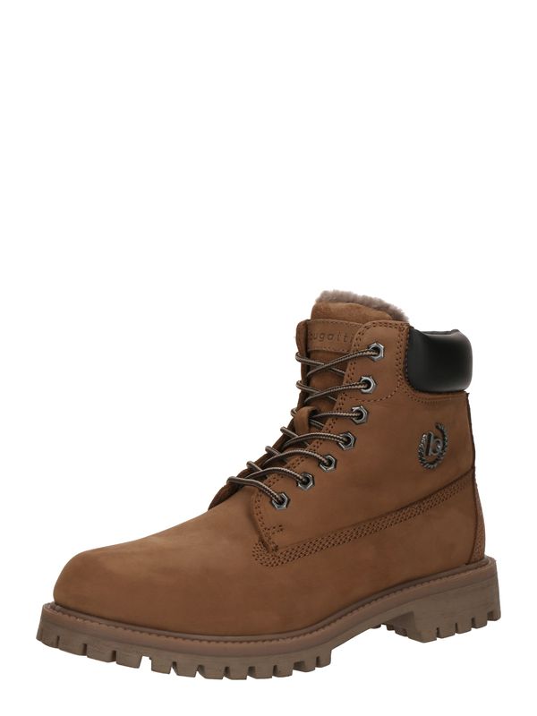 bugatti bugatti Čizme na vezanje 'Poleman'  zeleno smeđa / tamno smeđa