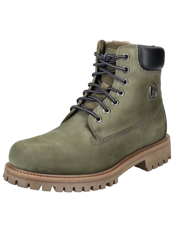 bugatti bugatti Čizme na vezanje  zelena / crna