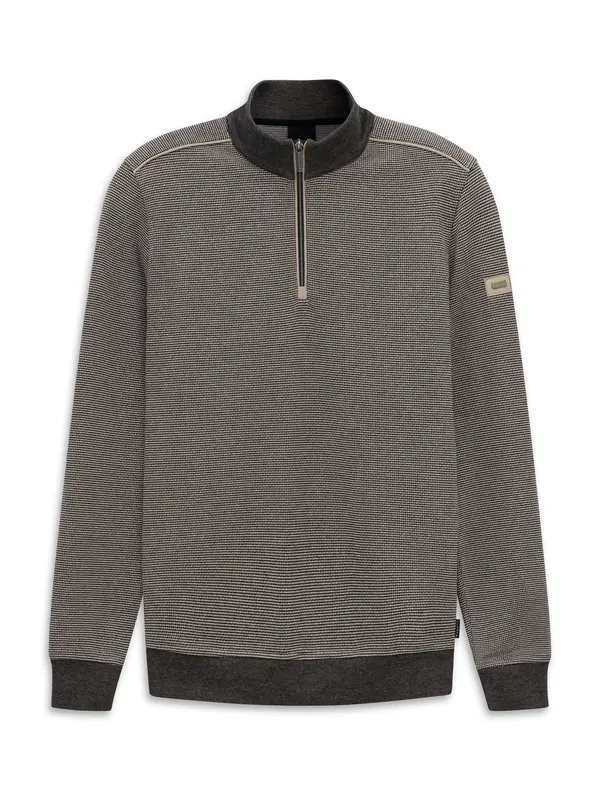 bugatti bugatti Sweater majica  tamno plava / bijela