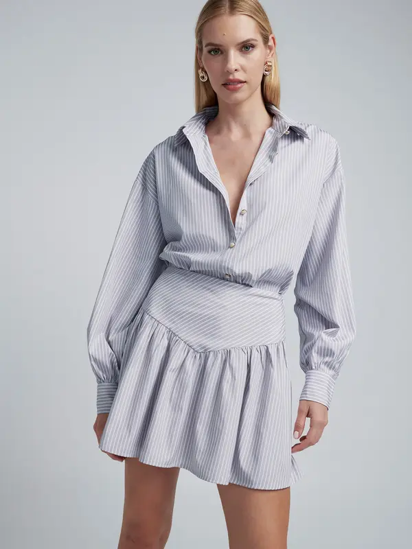 BWLDR BWLDR Bluza 'Kate'  svijetlosiva / bijela
