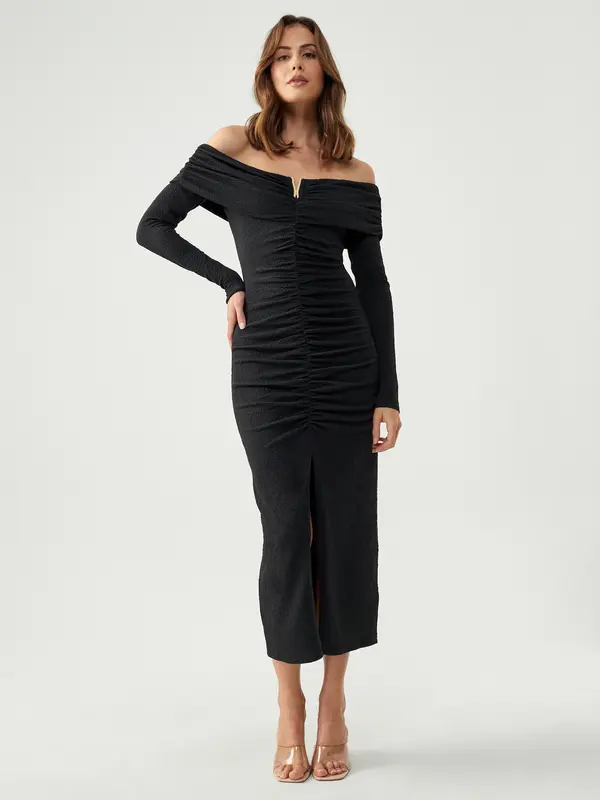 BWLDR BWLDR Haljina 'AYSHA MIDI DRESS'  crna