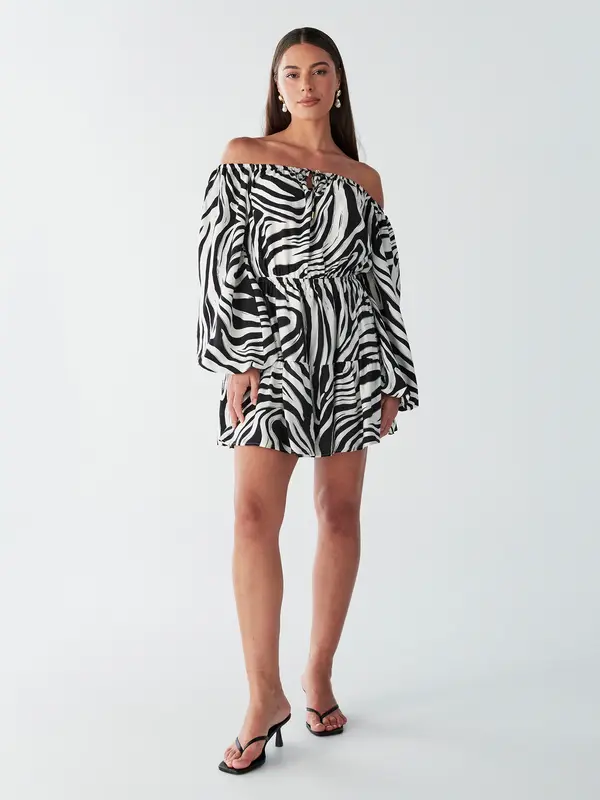 BWLDR BWLDR Haljina 'BRIA MINI DRESS'  crna / bijela