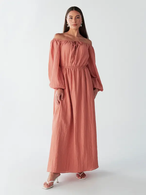 BWLDR BWLDR Haljina 'GEORGIE MAXI DRESS'  breskva