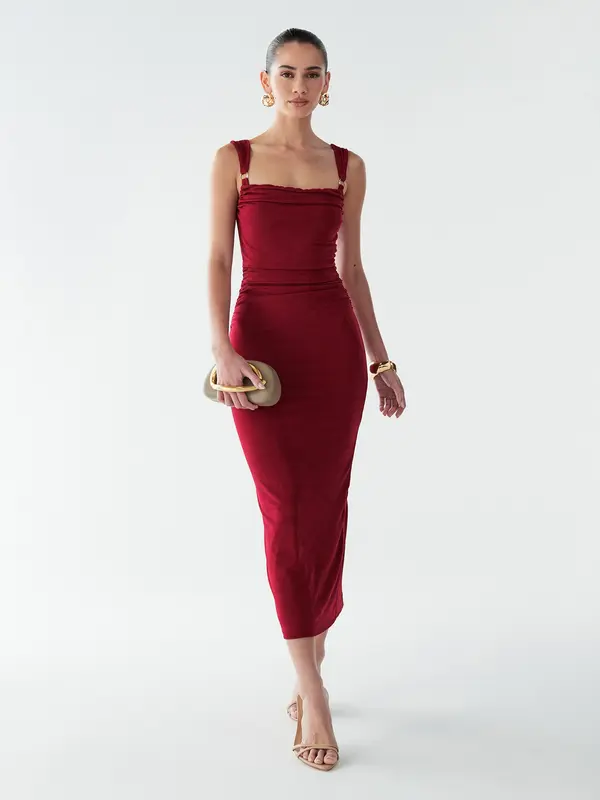 BWLDR BWLDR Haljina 'MYRAN DRESS'  crvena