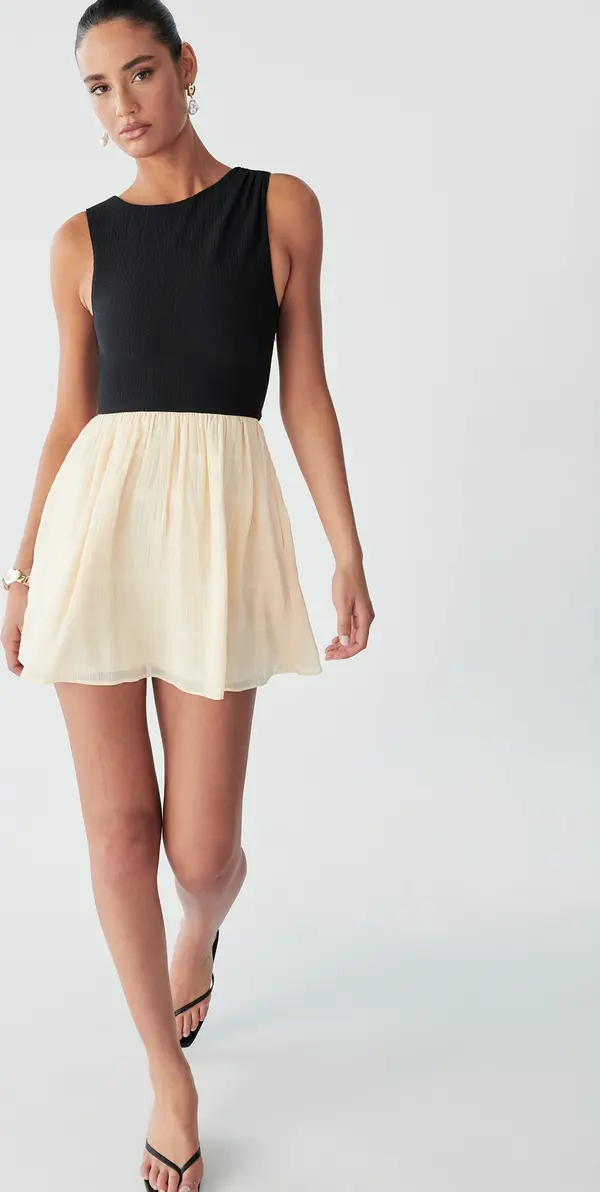 BWLDR BWLDR Haljina 'VIEW MINI DRESS'  ecru/prljavo bijela / crna