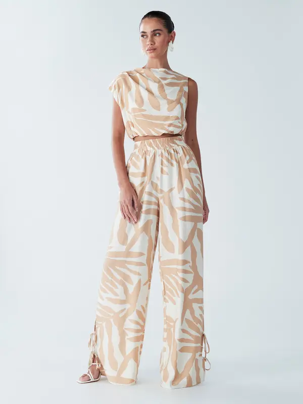BWLDR BWLDR Top 'Alisa'  boja devine dlake (camel) / prljavo bijela
