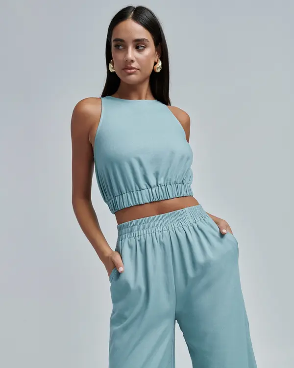 BWLDR BWLDR Top 'Laila'  svijetloplava