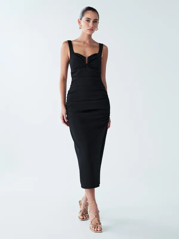 BWLDR BWLDR Večernja haljina 'Brookes' 'BROOKES MIDI DRESS'  crna