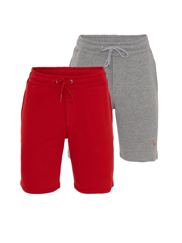 By Diess Collection By Diess Collection Hlače  siva melange / crvena